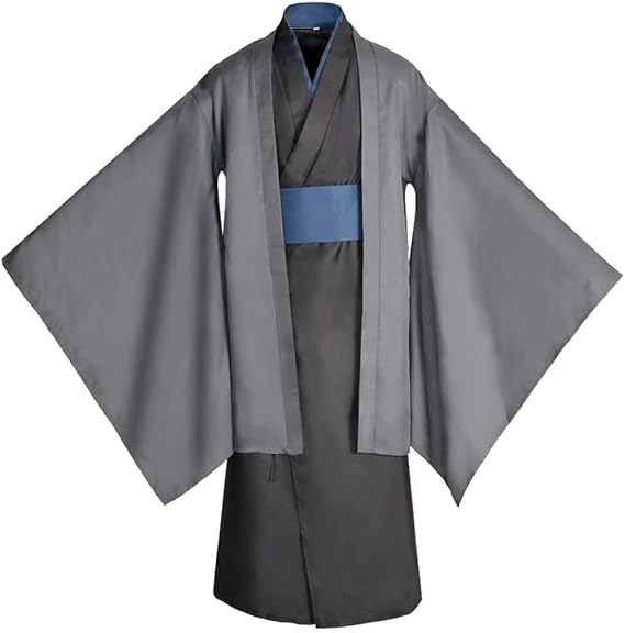 Japanese Anime Kimono Cosplay Costume Mens Traditional Samurai Uniform Halloween Outfits