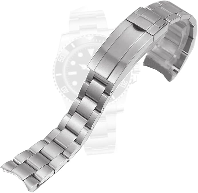 Solid Stainless Curved Watch Band Replacement for Rolex Datejust Submariner Watch Band 20 mm