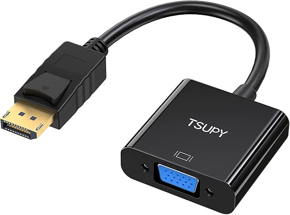 TSUPY DisplayPort to VGA, 1080P DP Adapter Gold-Plated Display Port Converter Male to Female VGA Cable Adapters to Connect Your Computer to a Large Screen, Projector,Monitor,HDTV and More