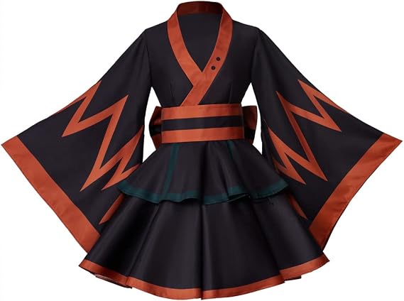 RocailleCos Anime My Hero Katsuki Kimono Cosplay Costume Women's Lolita Maid Dress Kimono Halloween Outfits