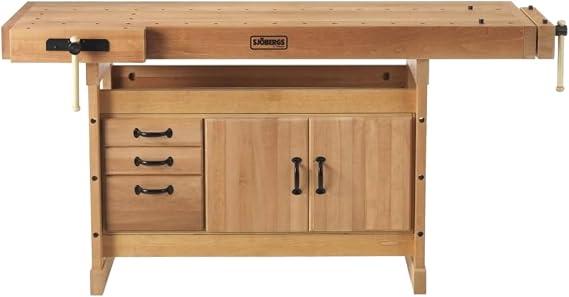 Wooden Workbench - Scandi Plus 1825 with SM03 Cabinet & Accessory Kit