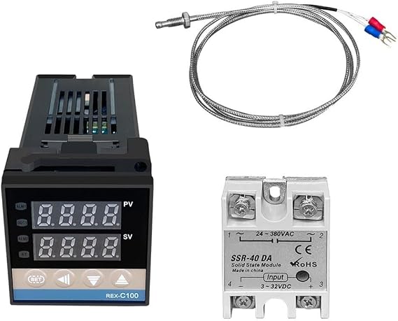 Rex-c100 Digital Pid Controller Having K-type Thermocouple Probe 40a Output 0–1300°c Range Programmable Thermostat for Industrial Heating Cooling Systems