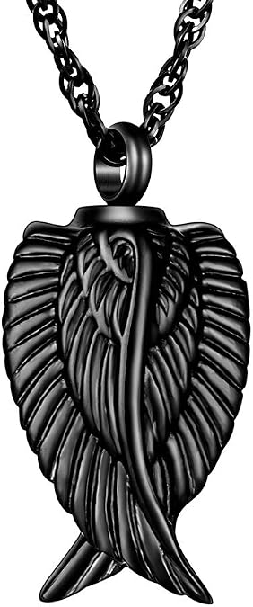 Angel Wing Cremation Necklace for Ashes Stainless Steel Urn Pendant Ashes Holder Memorial Jewelry-Im Here WATCHING Over You