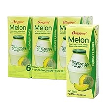 Binggrae Melon Flavored Milk Drink Korean Sweet and Creamy Beverage Shelf-Stable 6.8 fl oz Cartons Pack of 6
