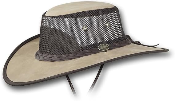 Barmah Hats Wide Brim Foldaway Bronco Cooler Leather Hat - Item 2080
