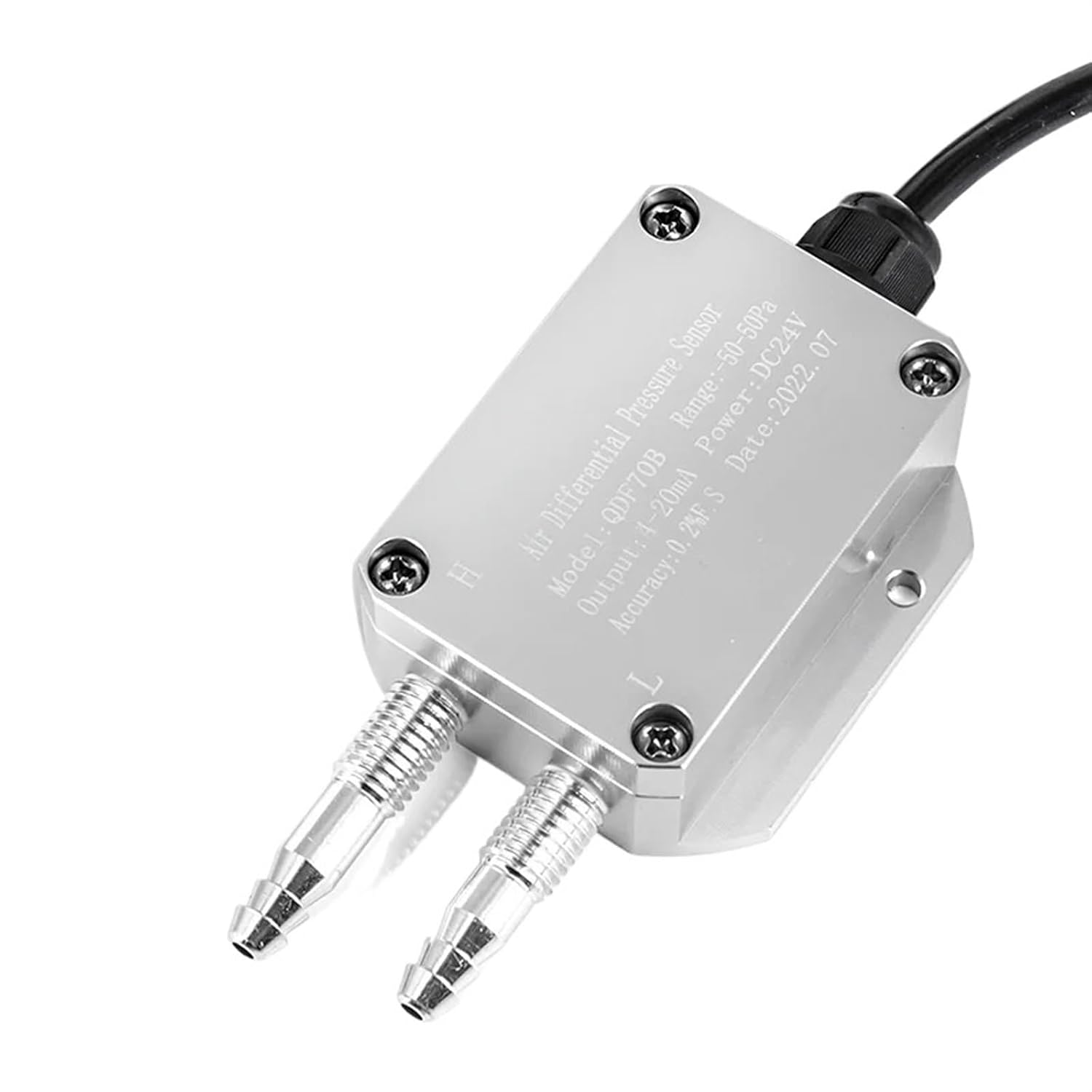 Differential Air Pressure Sensor 4-20mA 0-10V RS485 Differential Pressure Transducer 0-30Kpa Differential Pressure Transmitter Sensor0-10V Output,0-5 Kpa