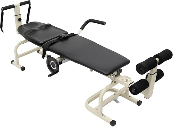 Traction Bed, Inversion Traction Table Folding Massage Bed, Cervical Spine Lumbar Traction Bed Stretching Device, Back Stretcher Decompression for Lower Back Pain Relief Without Going Upside Down