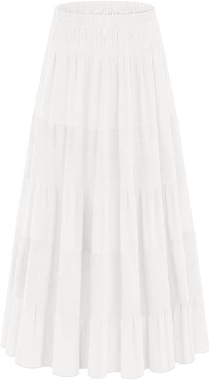 onlypuff Maxi Skirt Women Western Midi Chiffon Flowy Boho Fall Outfits