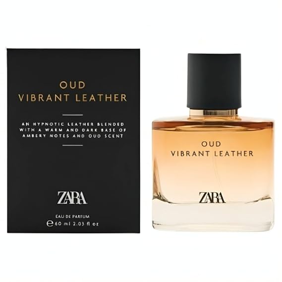 Zara Oud Vibrant Leather Perfume for Men Oriental Woody with Bergamot, Oud & Patchouli Eau de Parfum EDP 60ml (2.03 fl. oz)