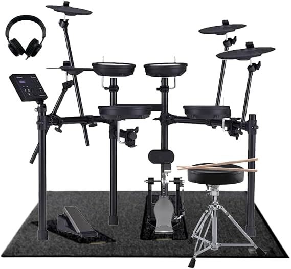 Popular No.1 Roland TD SeriesFull Accessory Option Set Ready for Immediate UseRoland V-Drums Electronic Drum Set Drum Set TD-07DMK, 3 Cymbals