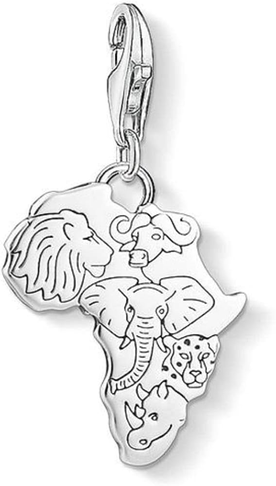 Thomas Sabo Women Charm Pendant Africa Charm Club 925 Sterling Silver 1417-637-21