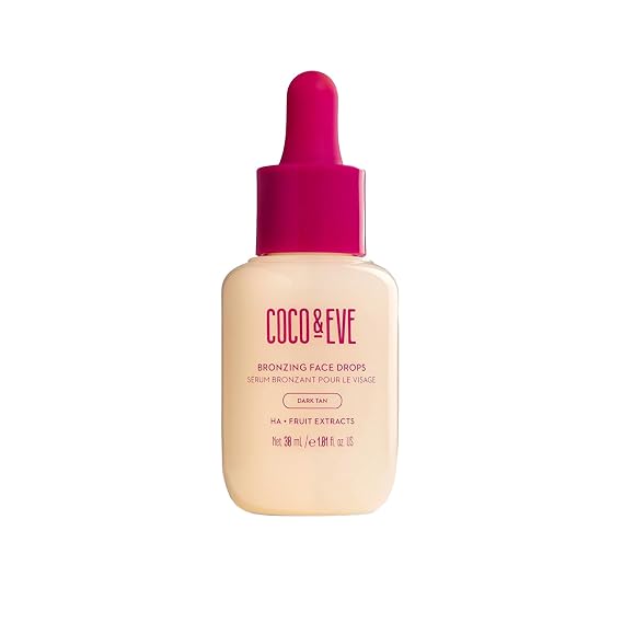 Coco & Eve Sunny Honey Bronzing Face Self Tanning Drops - Dark, 1 fl oz