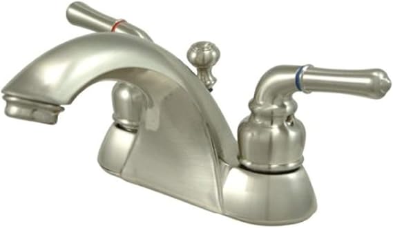 Kingston Brass KB2628 Naples 4-Inch Centerset Lavatory Faucet, Brushed Nickel