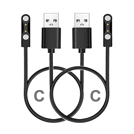 Chargers Compatible with uaue T60, Kuizil T70, Bvlrksc S66, Boquaw P90, P95, SKG V9, Basznrty S52, PUREROYI C20PR, PJYUBVOR T49, compatible with AGPTEK LW11, LW36, H69 Smartwatch, 60cm, 2PC C+C