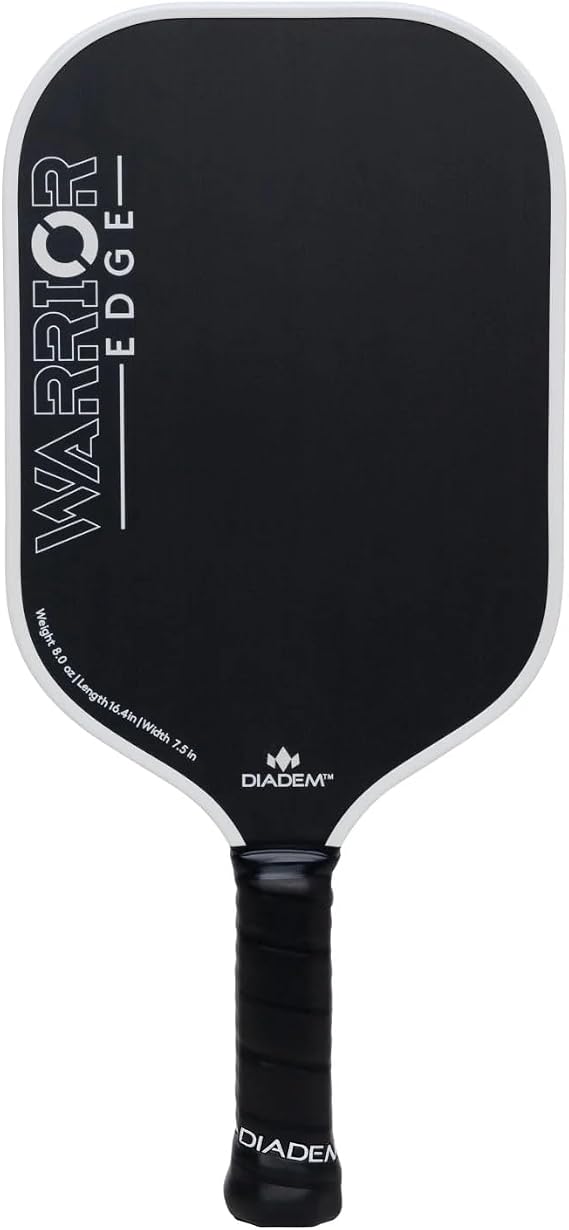 Diadem Warrior Edge Pickleball Paddles | Etched Carbon Face for Max Spin, 16mm Aero Guard, Comfort Max Grip, 16mm Honeycomb Core, Midweight 8oz | Indoor/Outdoor | USAPA Approved