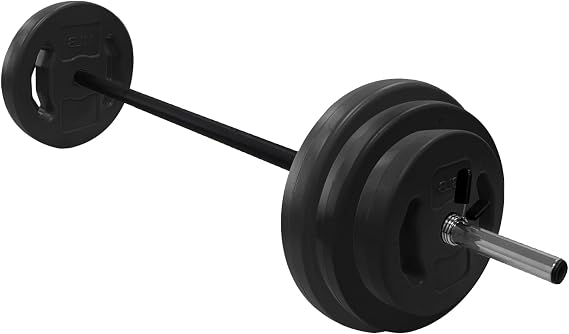 Adjustable Barbell Weight Set With Cushioned Grips & Quick-Change Rubber Plates, Versatile Home Gym Equipment for Strength Training, HIIT, Group Workouts