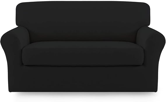Easy-Going 2 Pieces Stretch Loveseat Couch Sofa Slipcover Washable