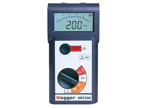Megger MIT200 Digital/Analog Hand-Held Insulation and Continuity Tester, 500V Test Voltage