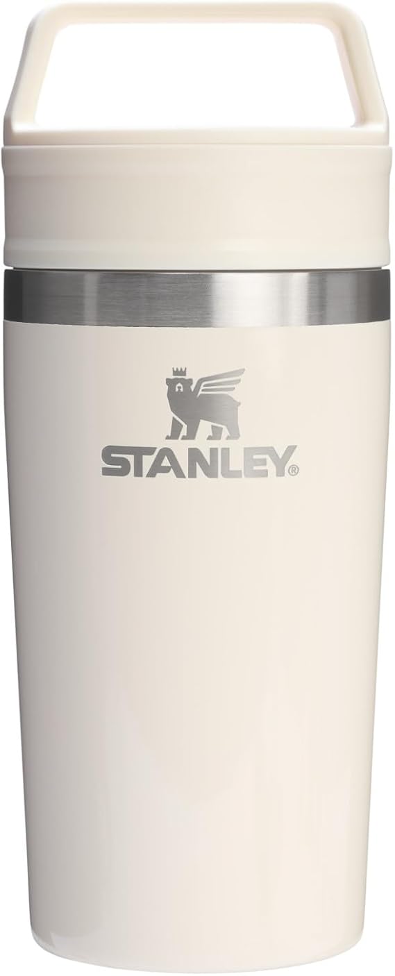 Stanley Cafe to Go Travel Mug 350 ml | Leak-Proof Two Piece Drinking Cup | Coffee Cup for Coffee, Tea and Drinks | Insulated Stainless Steel Coffee Mug | BPA Free | Cream Gloss