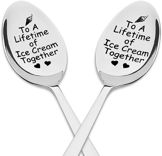 Wedding Engagement Gifts for Girlfriend Boyfriend Ice Cream Spoons Gift