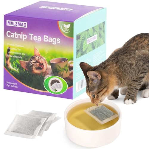 15 Pack Natural Catnip Packets for Cat Toys, Non-Woven Fabric Catnip Refills,More Potent Refill Pouches for Flapping Bird, Fish and Drinking