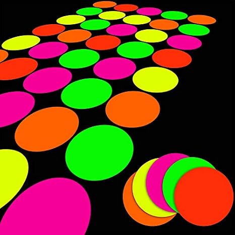 25 Sheets Neon Papers for glow party, UV Reactive Black Light Paper | Double Sided Fluorescent Cardstock, Glow Party DIY Dance Floor Moves Games, Birthday Wedding Decor, Black Light Reactive