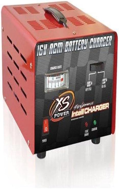 XS Power 1004 Car AGM Battery Charger with Integrated Led Indicators - Microprocessor Optimized 16V 20 Amp Intellicharger with 10-Hour Shutoff and Cooling Fan - 14 lbs, Overload Protection