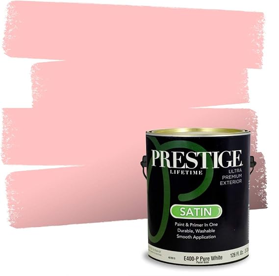 PRESTIGE Paints Exterior Paint and Primer In One, 1-Gallon, Satin, Comparable Match of Benjamin Moore Smashing Pink