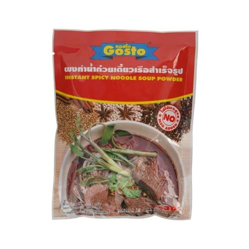 Gosto Nam Tok Waterfall Thai Instant Darkened Spicy Noodle Soup Powder Each for 30 Servings - Pack of 3