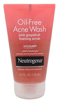 Neutrogena Acne Wash Pink Grapefruit Foaming Scrub 4.2 Ounce 124ml Pack of 2