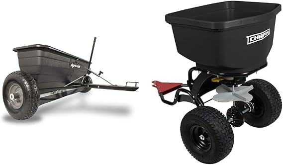 Agri-Fab 175-lb Tow Spreader Bundle with Chapin 150-lb Auto-Stop Dual Impeller Spreader