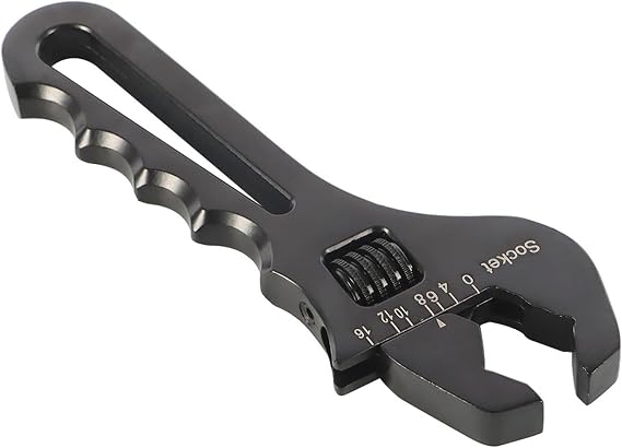 WFLNHB 3AN-16AN Adjustable Wrench Aluminum Tool Spanner for Hose End Fitting Black