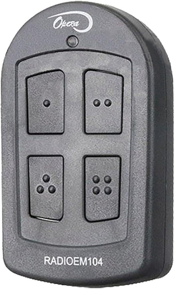 Manaras RADIOEM104 4-Button Remote Transmitter | 390MHz Rolling Code | Controls Up to 4 Doors | Sun Visor Clip Included | CR2032 Battery | 100% OEM | GarageDoorProject