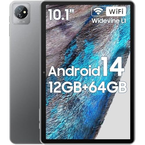 Blackview Tab 70 WiFi 2024 Android 14 Tablet, 1248 GB64GB 1TB Expand, Wi-Fi 6 Model, 10.1 inch Tablet with HDIPS Display, 6580mAh, Dual Speakers and Camera, BT5.0, Google GMS, 2.0GHz CPU, Gray