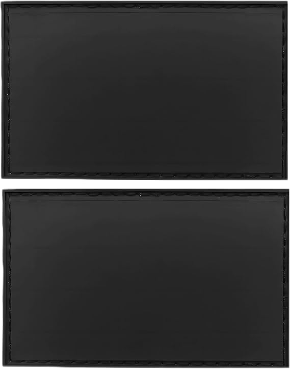 Solid Black Flag Patch Pure Color PVC Rubber Hook & Loop Fastener Patch for Hats, Tactical Bags, Jackets, Clothes Patch Team Military Patch( 2 Pack)