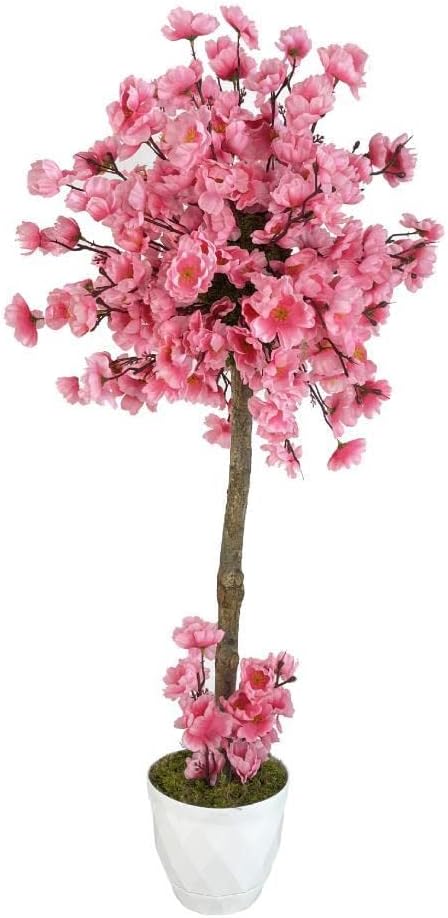Artificial Tree Light Pink Spring Branch Japanese Cherry Flower White Potted 90cm