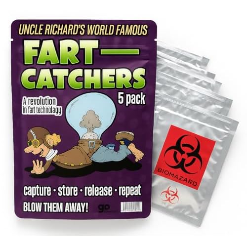 Uncle Richards World Famous Fart Catchers Hilarious 5 Pack Gag Gift for Men, Women & Teens White Elephant, Secret Santa, Stocking Stuffer