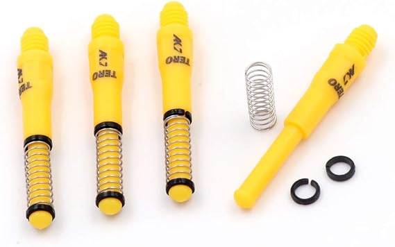 Black Scorpion Cuesoul TERO AK7 Clear Dart Stems Dart Shafts Built-in Spring Telescopic,Set of 4 pcs-B/D/F/H Size (Yellow, B)