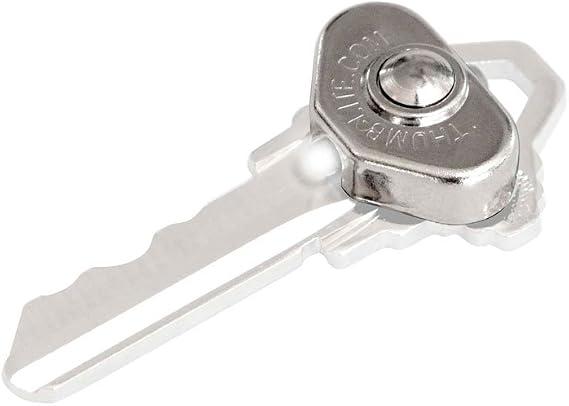 Lucky Line Smallest LED Thumb Light for Keys, Screwdrivers, Measuring Tape, Cabinets, Pet Leashes & More (90701), Silver