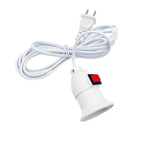 Plug-in Light Socket with Cord, Bulb Holder for Lanterns, Indoor Night Light Holder 8.2ft - E27 Screw Base Hanging Lamp Holder