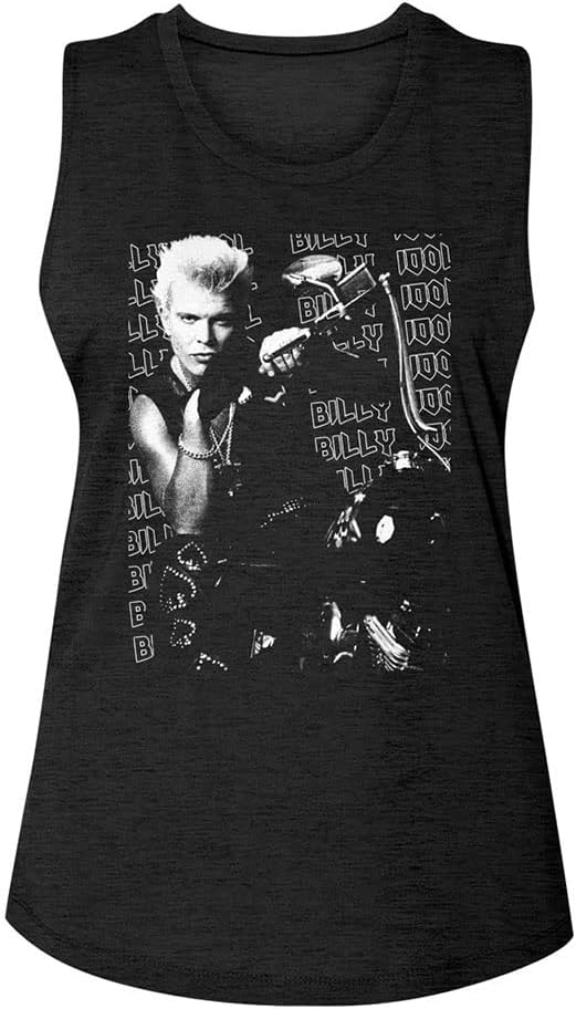 American Classics Billy Idol Womens Motorcycle Muscle Tank Top Black