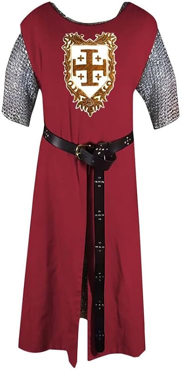 Handmade kingdom of Heaven Medieval Knight of Jerusalem Cross Warrior Halloween Costume Renaissance (S-6XL)