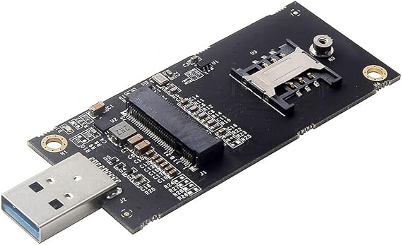 NGFF M.2 Key-B WWAN to USB 3.0 Adapter Riser Card w SIM Slot for 3G/4G/5G LTE Wireless Module Modem Card