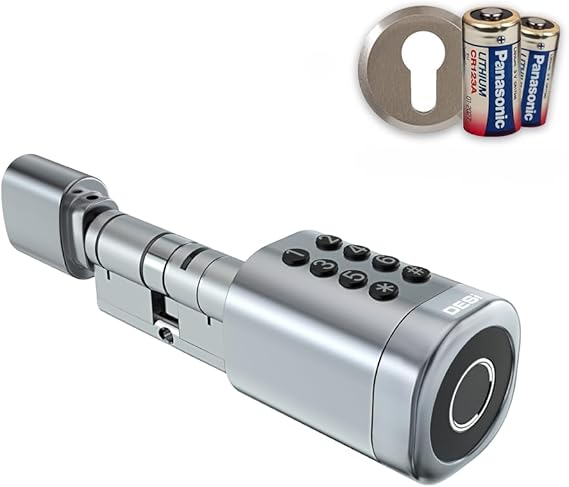 Desi Quic Q001 Digital Door Lock, Smart Lock System, Fingerprint Lock, Keypad and Card Reader (Set Including Badge for Steel Door and 2 CR123A Special Batteries)