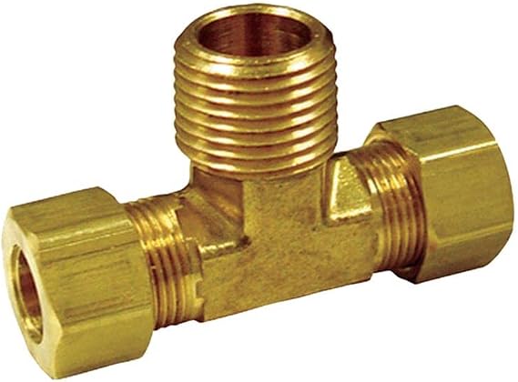 HOMEPLUS+ 3/8 in. Compression X 3/8 in. D Compression Brass Reducing Tee