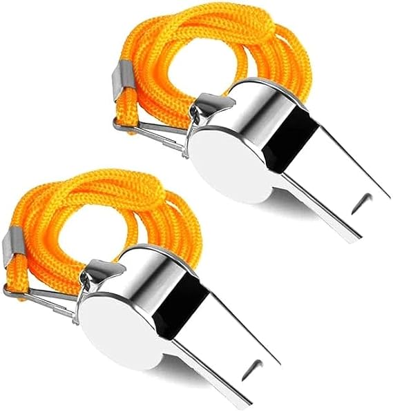 Orret Home 2Piece Drawstring Referee And Earthquake Whistle, Whistle For Camping And Walking