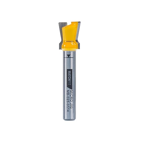 MICROJIG Matchfit Dovetail Router Bit 14 Degree x 12-inch 14-inch Shank, Woodworking Tools, MB-025-0514