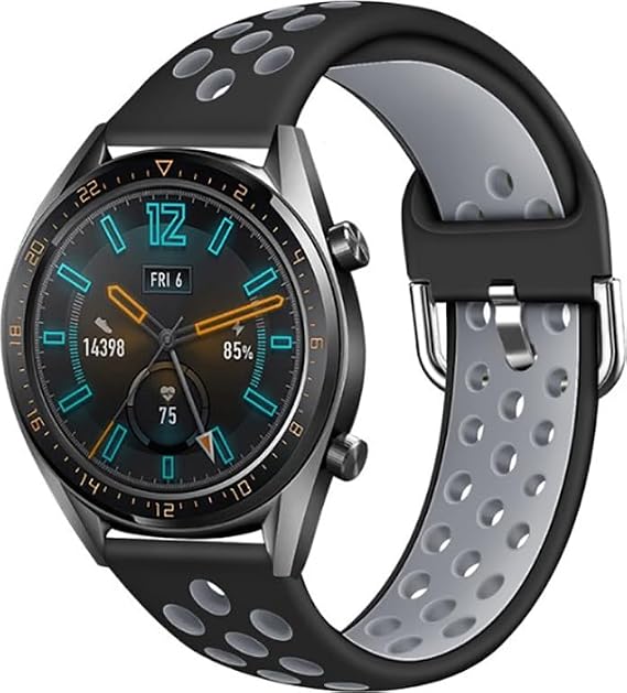 Case 4U Huawei Watch ile uyumlu GT2 46mm Delikli Siyah Gri HBV00000R0BS8