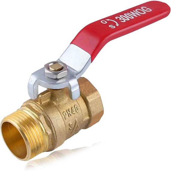 Brass Ball Valve G3/4 Inch Male x Female Thread Pipe Fitting, Heavy Duty Brass Ball Valve Shut Off Switch with Lever Handle, Brass Fitting 300WOG(Water, Oil, and Gas), 300PSI
