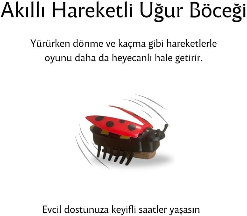 Akıllı Hareketli Uğur Böceği Kedi Köpek Oyuncağı, Renkli